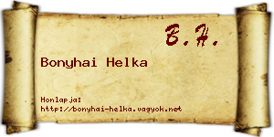 Bonyhai Helka névjegykártya
